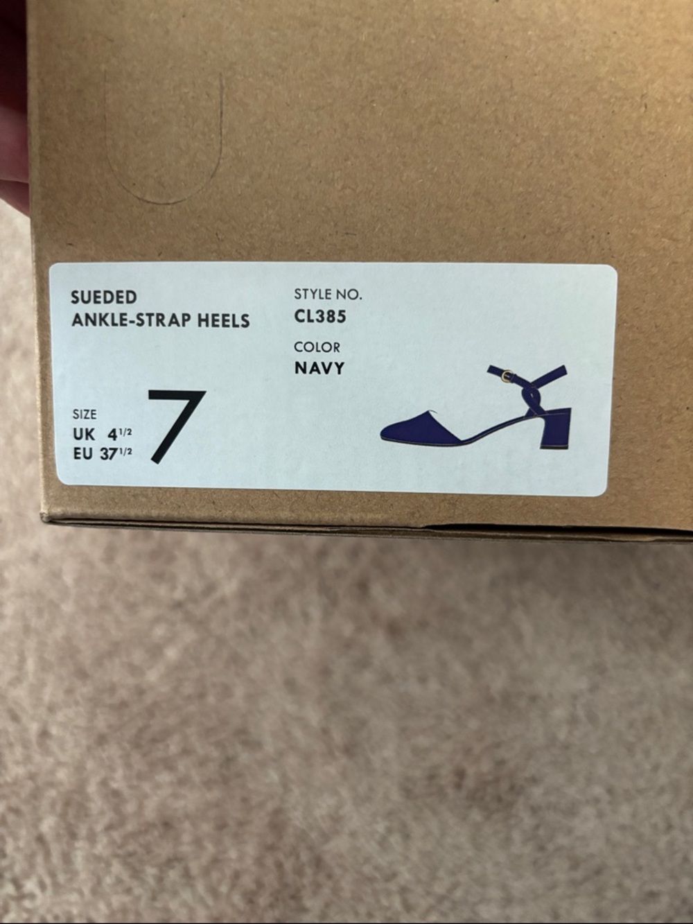 J. Crew Navy Sueded Ankle-Strap Heels